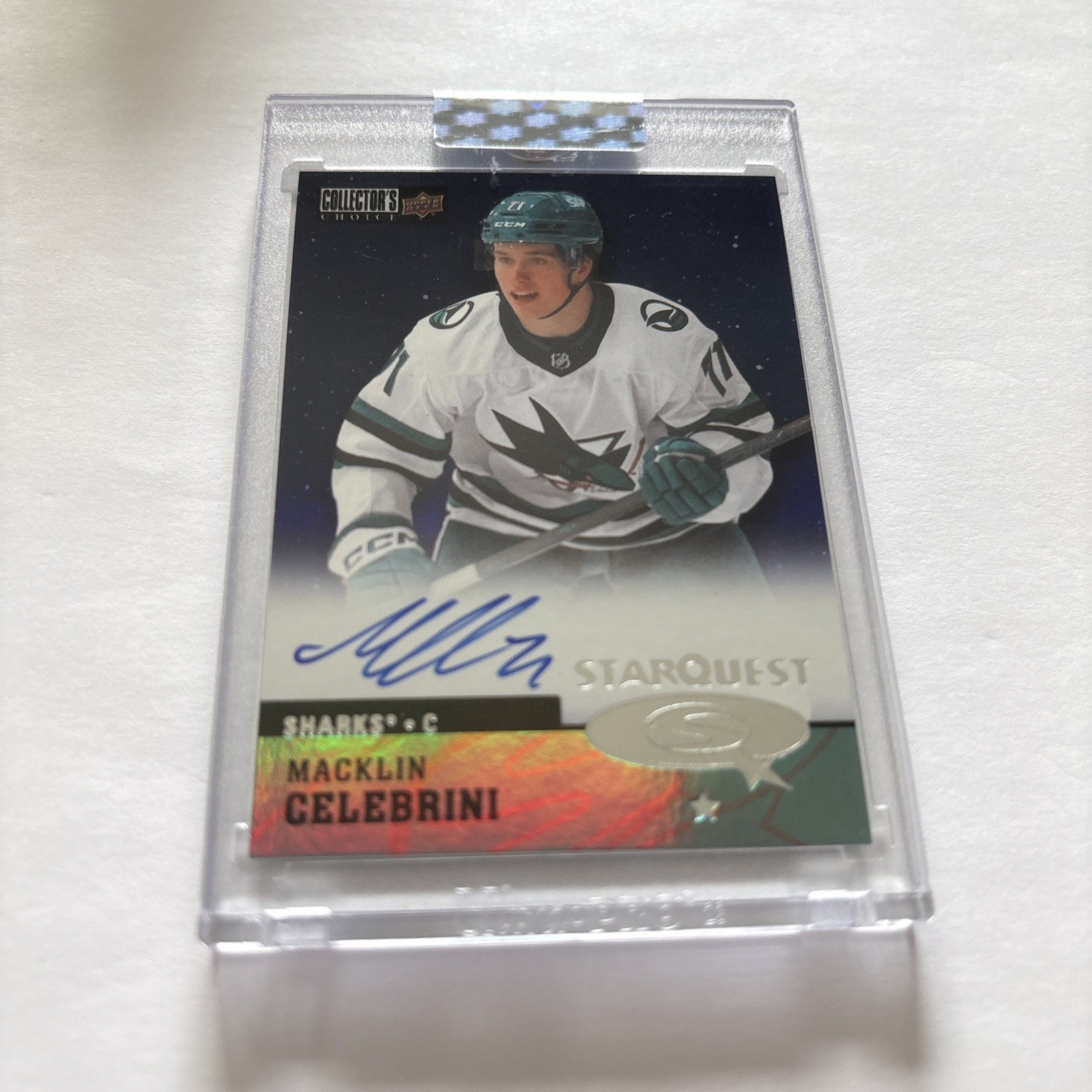 2024-25 Clear Cut Collectors Choice Macklin Celebrini Starquest Rookie Auto