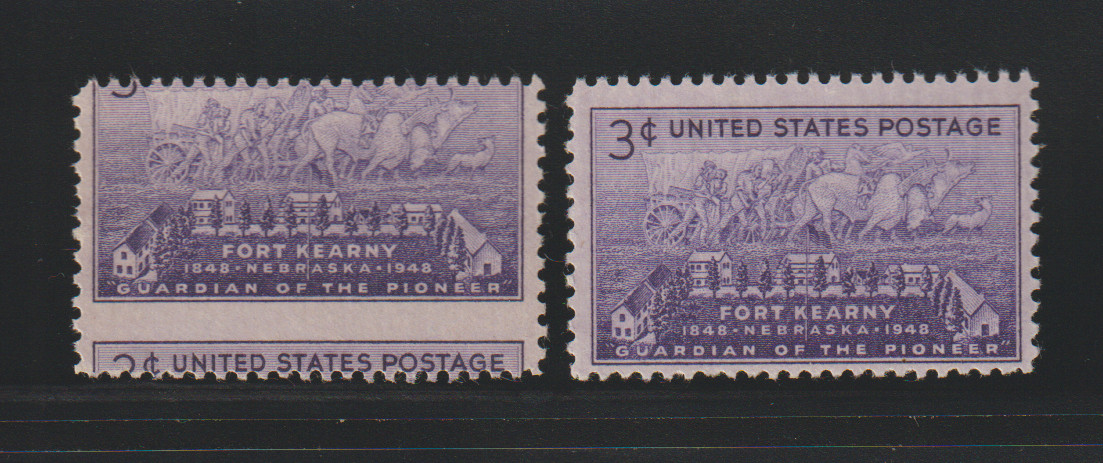 US EFO ERROR Stamps #970 Fort Kearny, Pioneers: Misperf & normal. MNH US EFO ERROR Stamps #970 Fort Kearny, Pioneers: Misperf & normal. MNH
