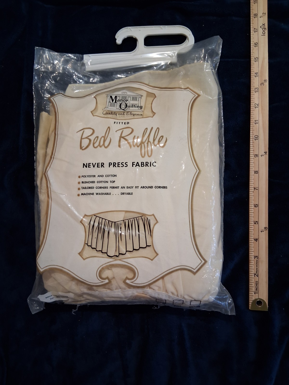 Vintage Manor Quilting Full Bed Ruffle Dust Ruffle Cream Off White NIP Sealed