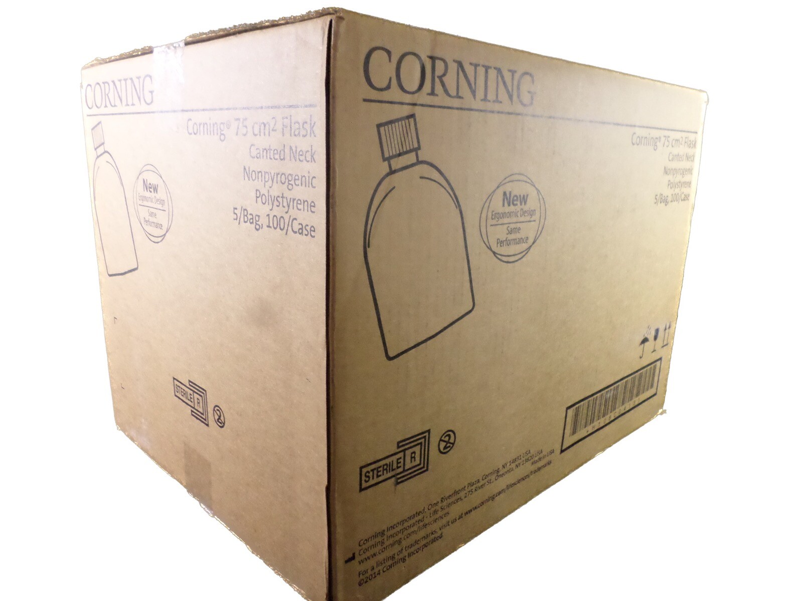 CORNING Polystyrene 75cm2 Sterile Canted Neck Vent Cap Flask 430641U (100/cs) CORNING Polystyrene 75cm2 Sterile Canted Neck Vent Cap Flask 430641U (100/cs)
