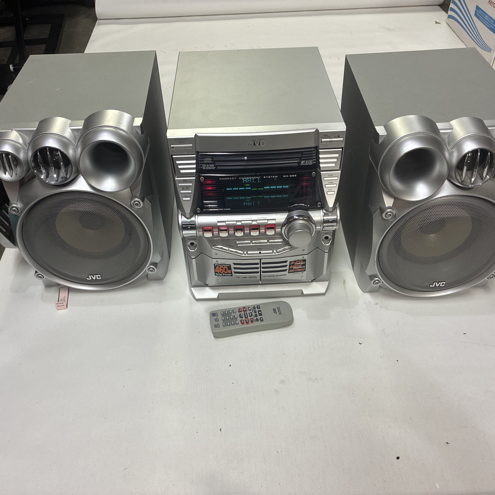 VTG 2004 JVC MX-GB5 460W Mini System Dual Amp CD Dual Cassette Bass REMOTE VTG 2004 JVC MX-GB5 460W Mini System Dual Amp CD Dual Cassette Bass REMOTE