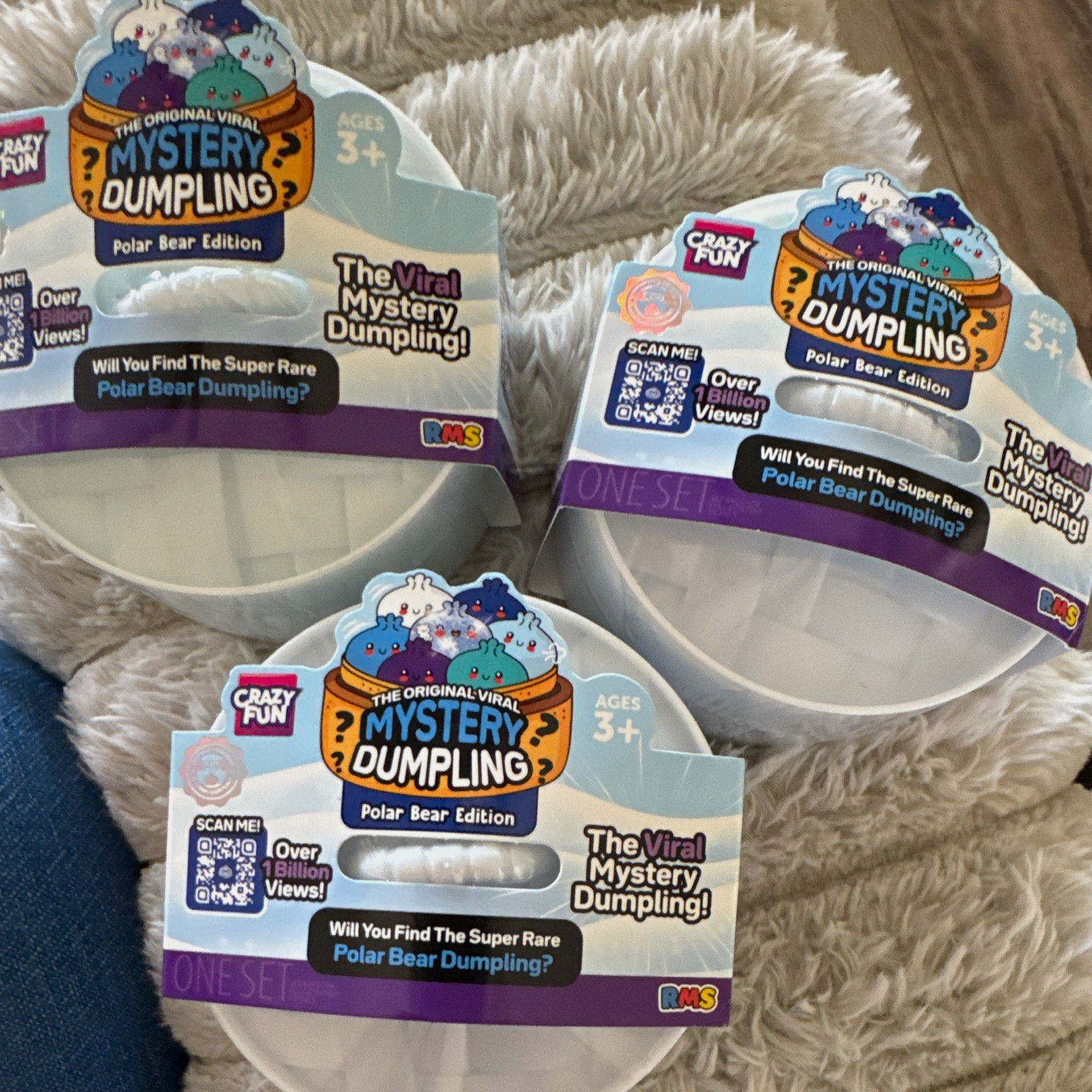 Crazy Fun set of 3 Mystery Dumpling Polar Bear Edition Blind Pack Crazy Fun set of 3 Mystery Dumpling Polar Bear Edition Blind Pack