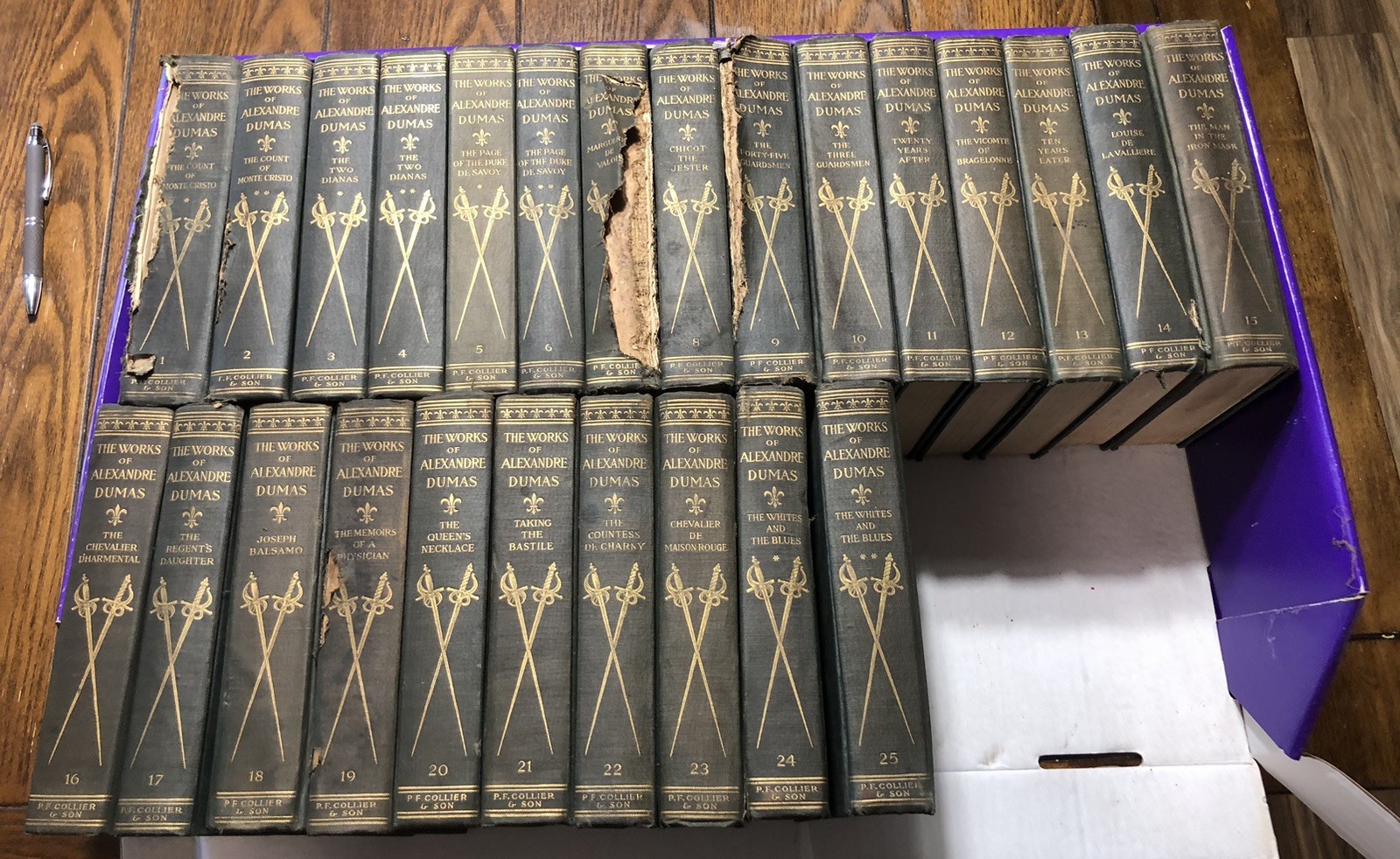 The works of Alexandre Dumas, printed 1910 by PF Collier, 25 books