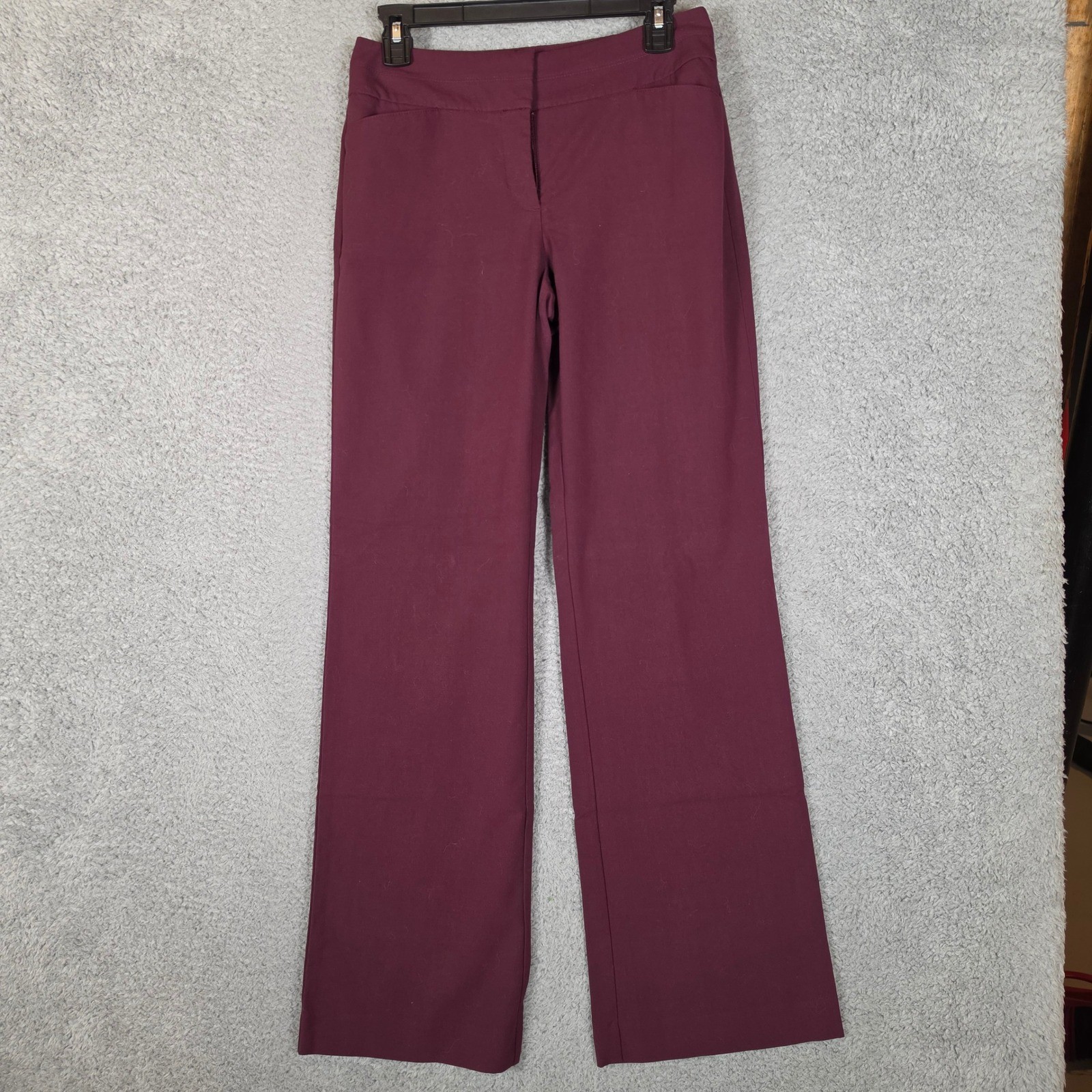 Ann Taylor LOFT Dress Pants Womens 2 Burgundy Excellent Curvy Flare Trousers