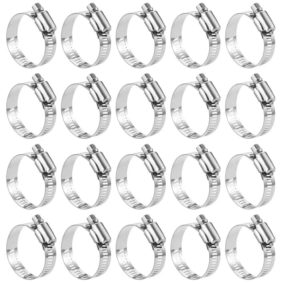 20PCS 304 Stainless Steel Hose Clamps 27-51mm Adjustable Worm Gear Pipe Clamps 20PCS 304 Stainless Steel Hose Clamps 27-51mm Adjustable Worm Gear Pipe Clamps