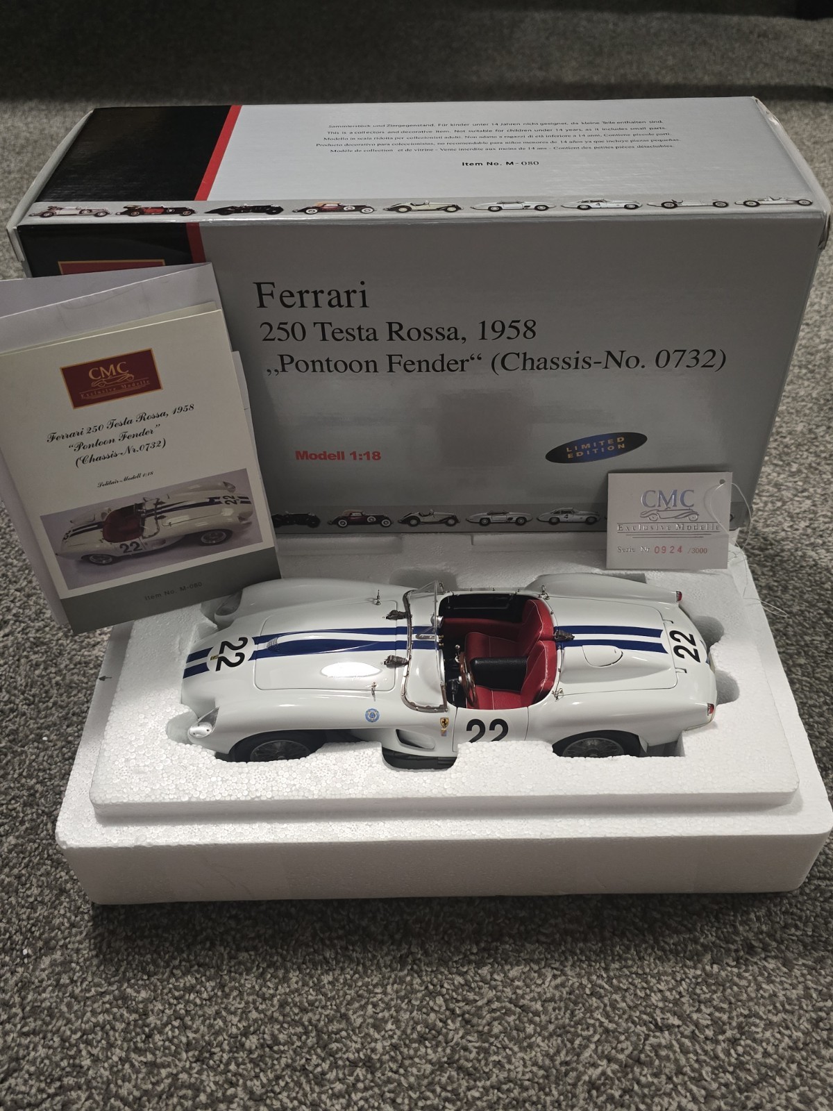 1/18 CMC 1958 Ferrari 250 Testa Rossa Pontoon Fender Chasis 0732 Limited 1/18 CMC 1958 Ferrari 250 Testa Rossa Pontoon Fender Chasis 0732 Limited