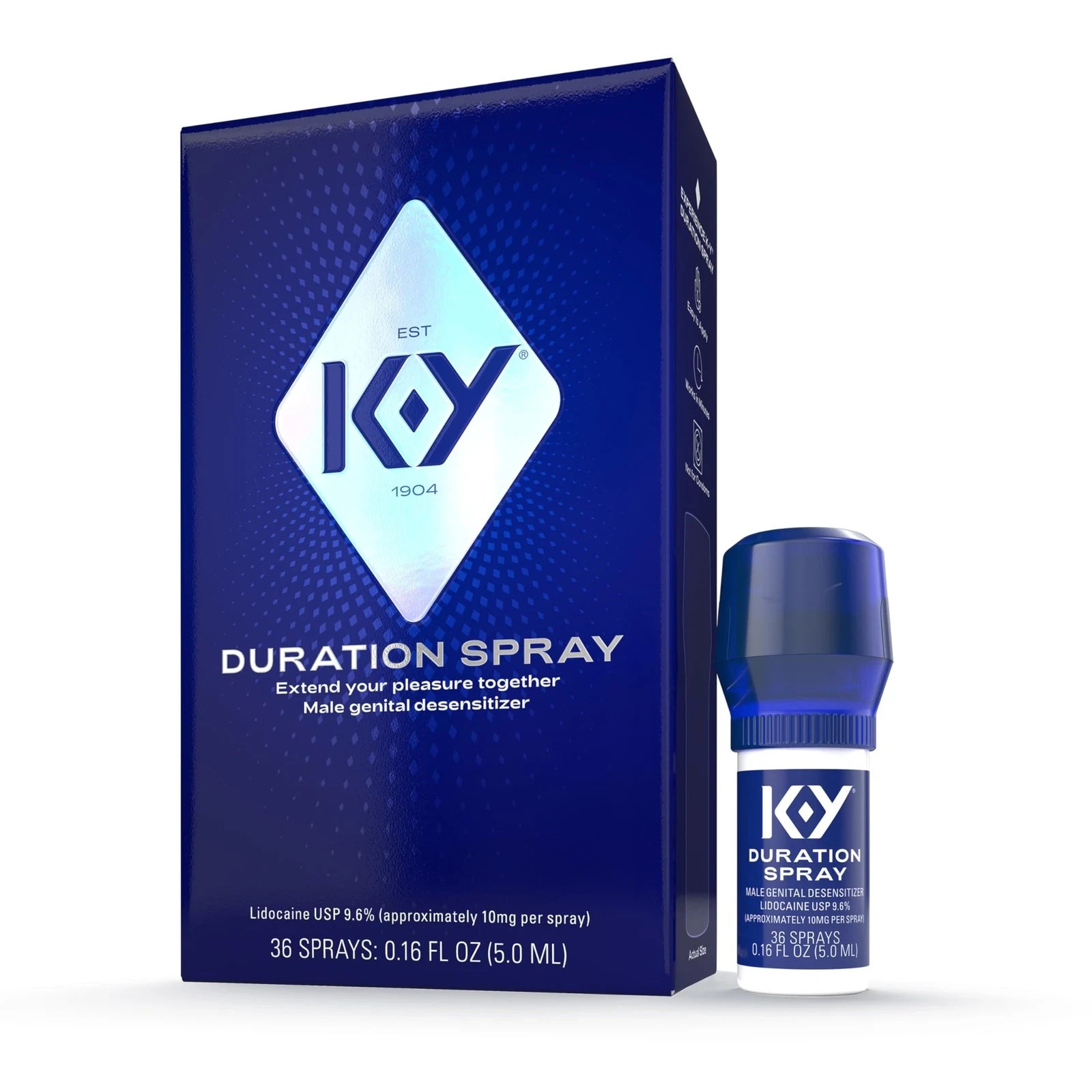 K-Y Duration Spray for Men, Male Genital 0.16 Fl Oz (Pack of 1), BLUE