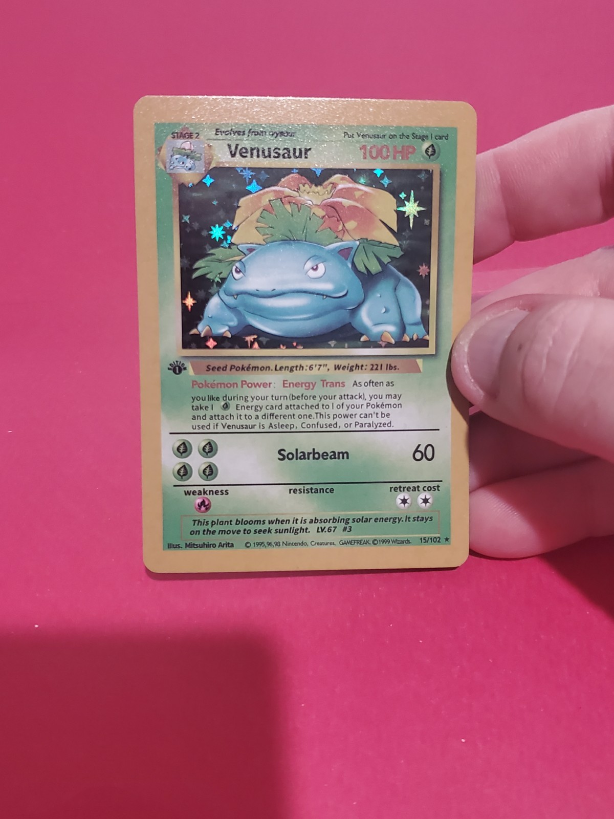 HOLO Venusaur 1st edition 15/102 NM / M - Pokemon 25th Art Card Rare Classic