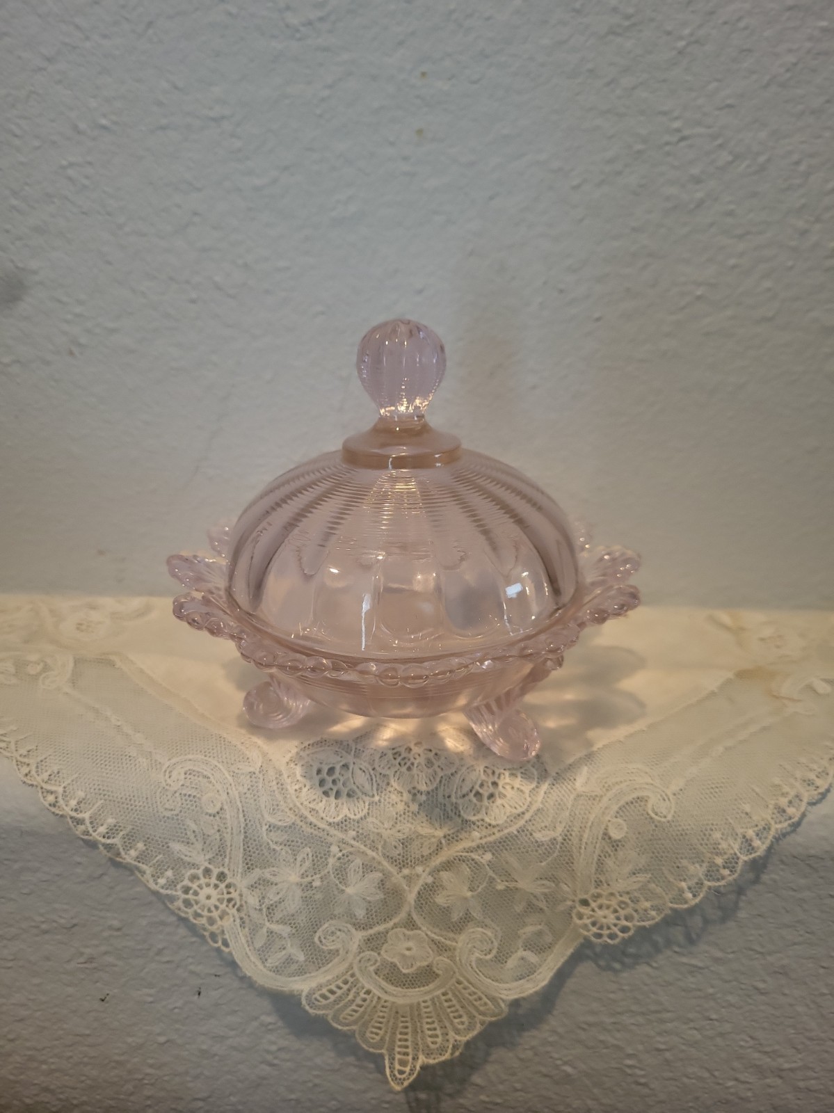 Pink Mosser Glass Footed Candy Dish Jewelry Box Butter Dish Trinkets Fairy Light Pink Mosser Glass Footed Candy Dish Jewelry Box Butter Dish Trinkets Fairy Light