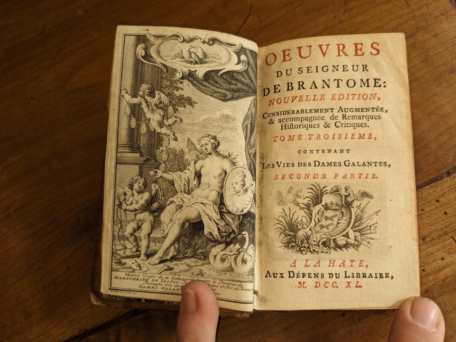 antique book-Brantome-les vies des Dames Galantes, 2nd part-1740