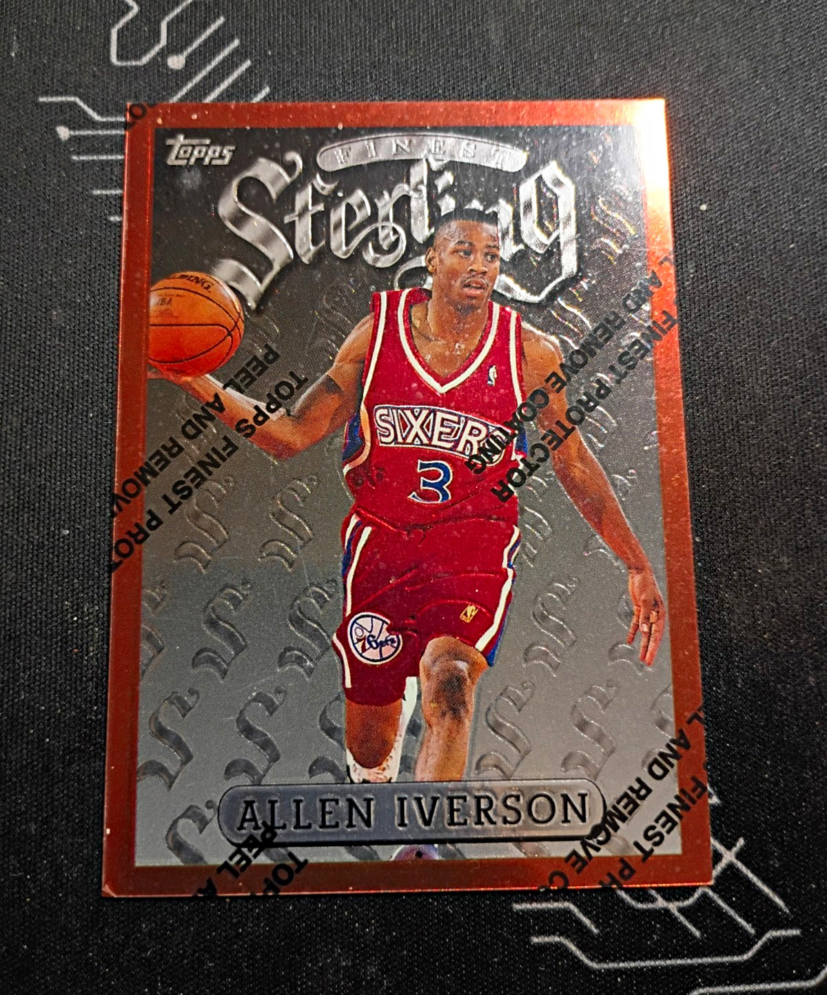 Topps Finest 1996-97 Common Bronze Allen Iverson 76ers #240 RC Protector