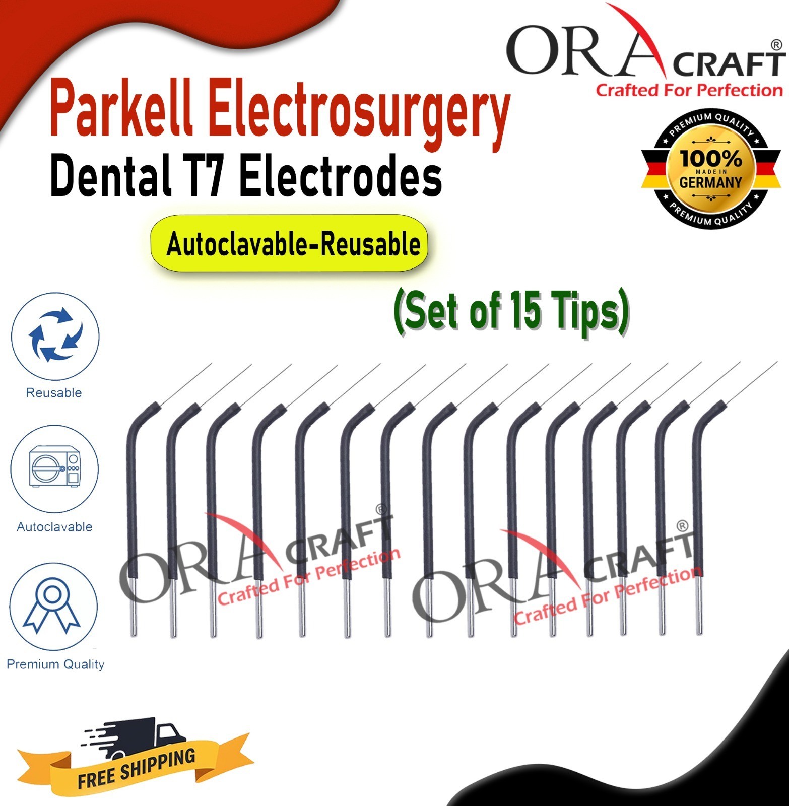Parkell Dental Electrosurgery (Set of 12 Tips) Electrosurge T7 Reusable New CE