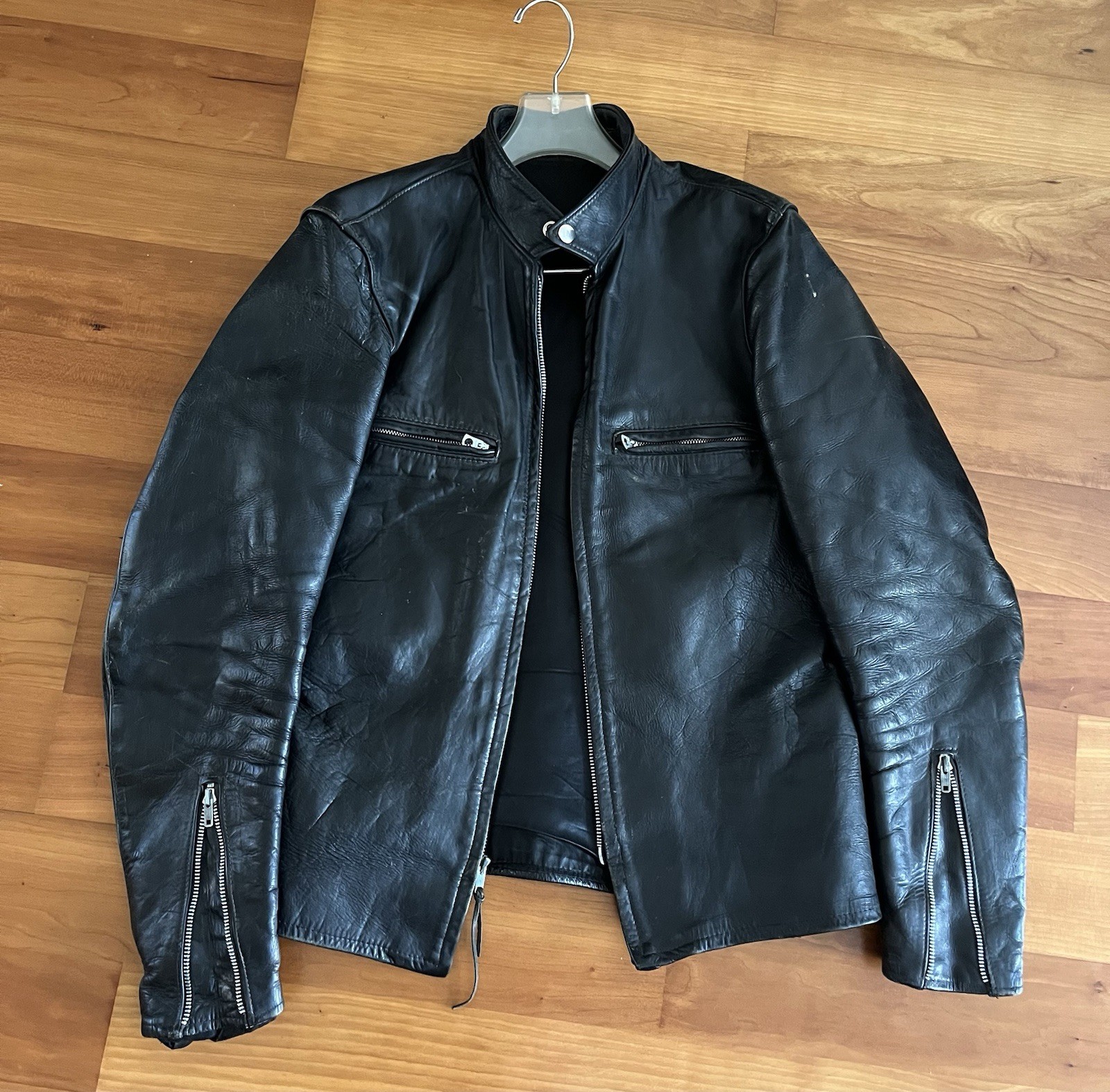 Vtg 1960s Buco black leather cafe racer motorcycle jacket sz 40 small  j100