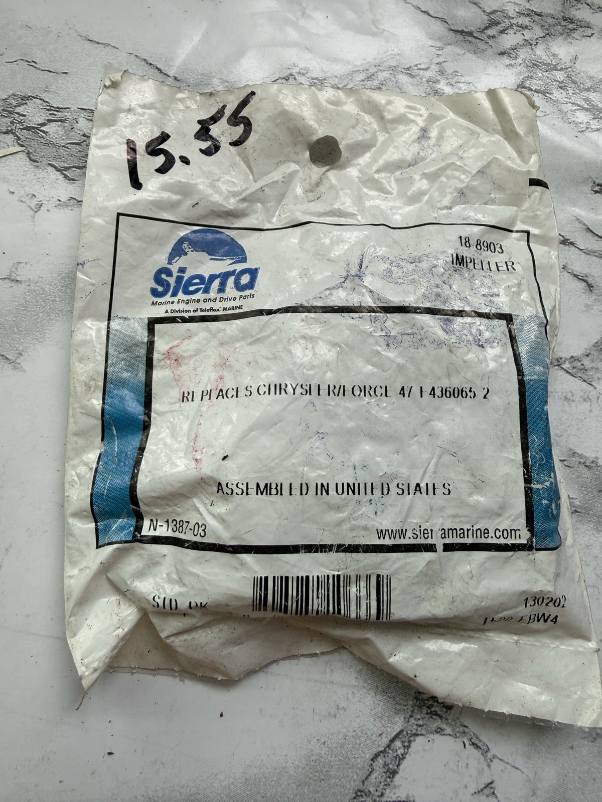 NOS Sierra Impeller Chrysler/Force 18-8903, 47-F4360652