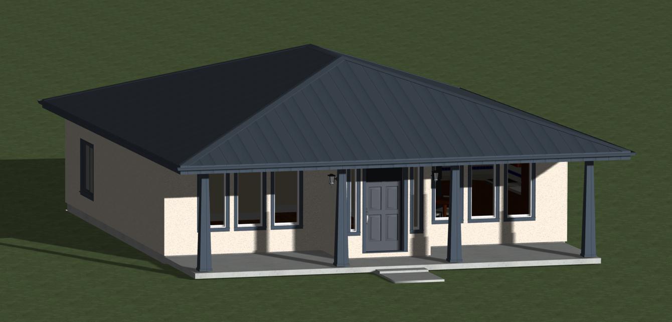 Square House Plans (1055 sq .ft.) two bedrooms. PDF files available.**