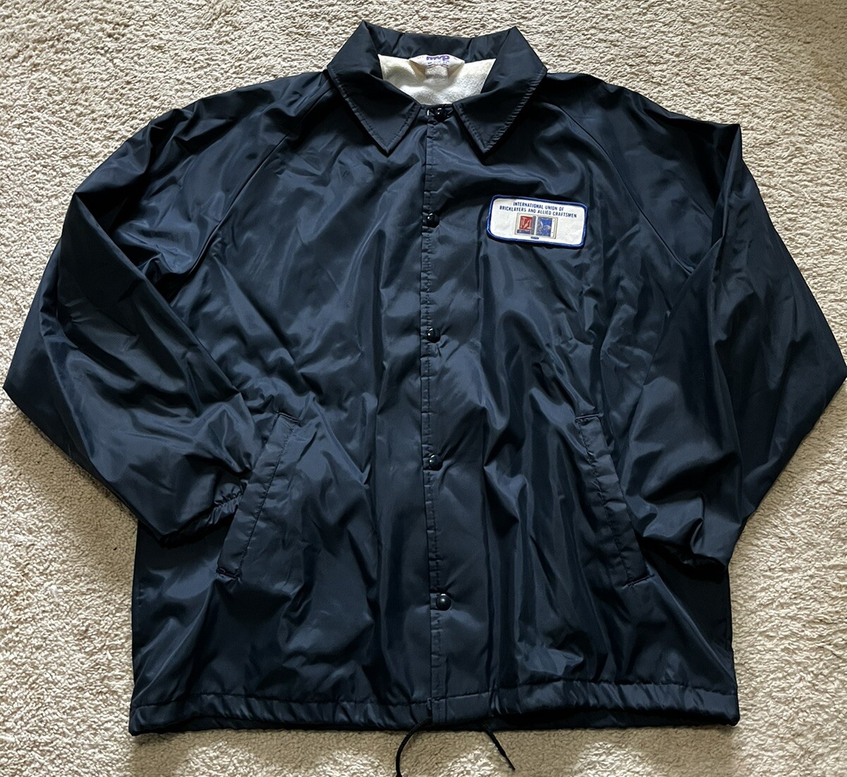 Vintage 1970 Local 22 Bricklayers Union Mens XL  Jacket Coat MVP Corp Danbury CT
