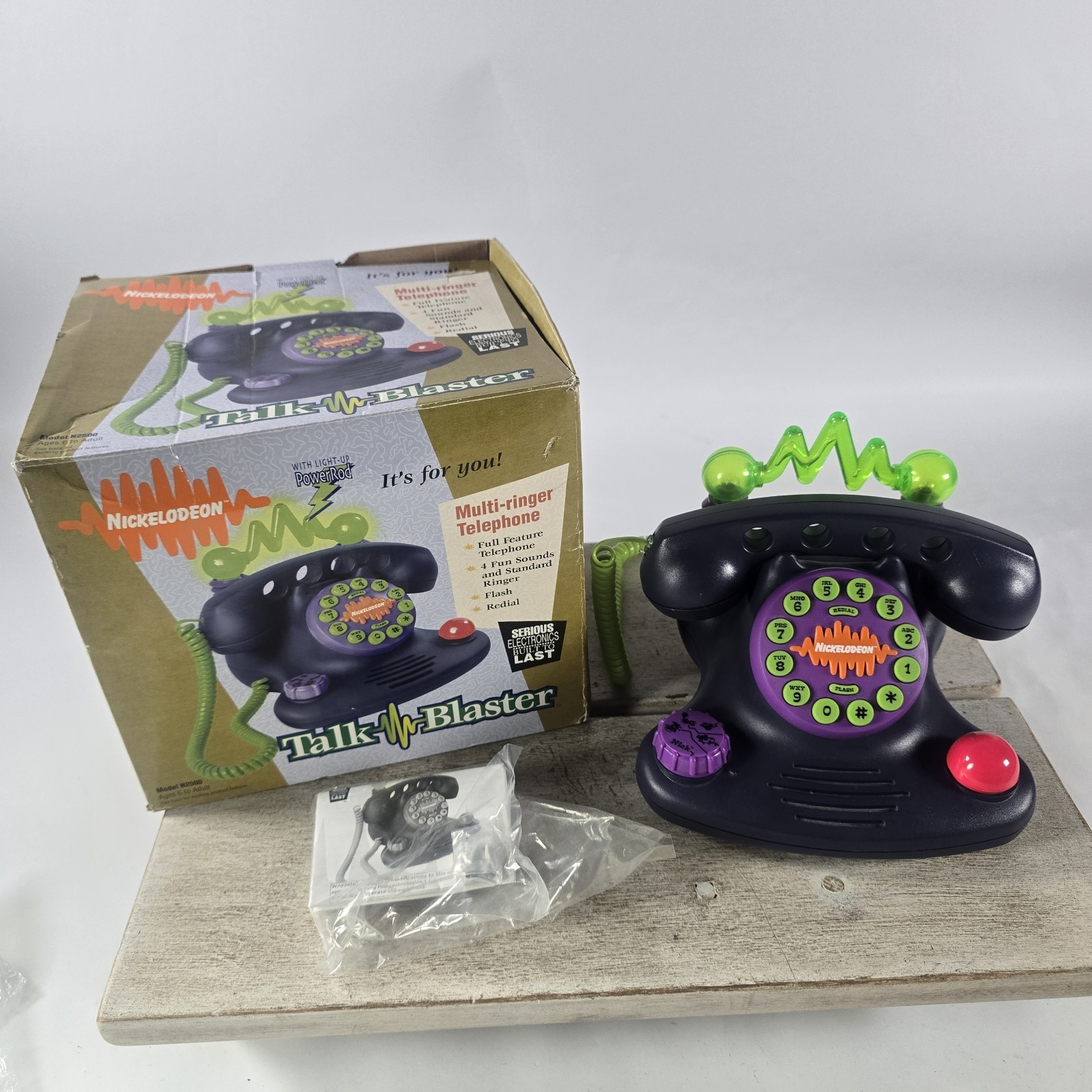 VTG 90s NICKELODEON Talk Blaster Telephone Landline Cord Single Line W/ Box NEW?