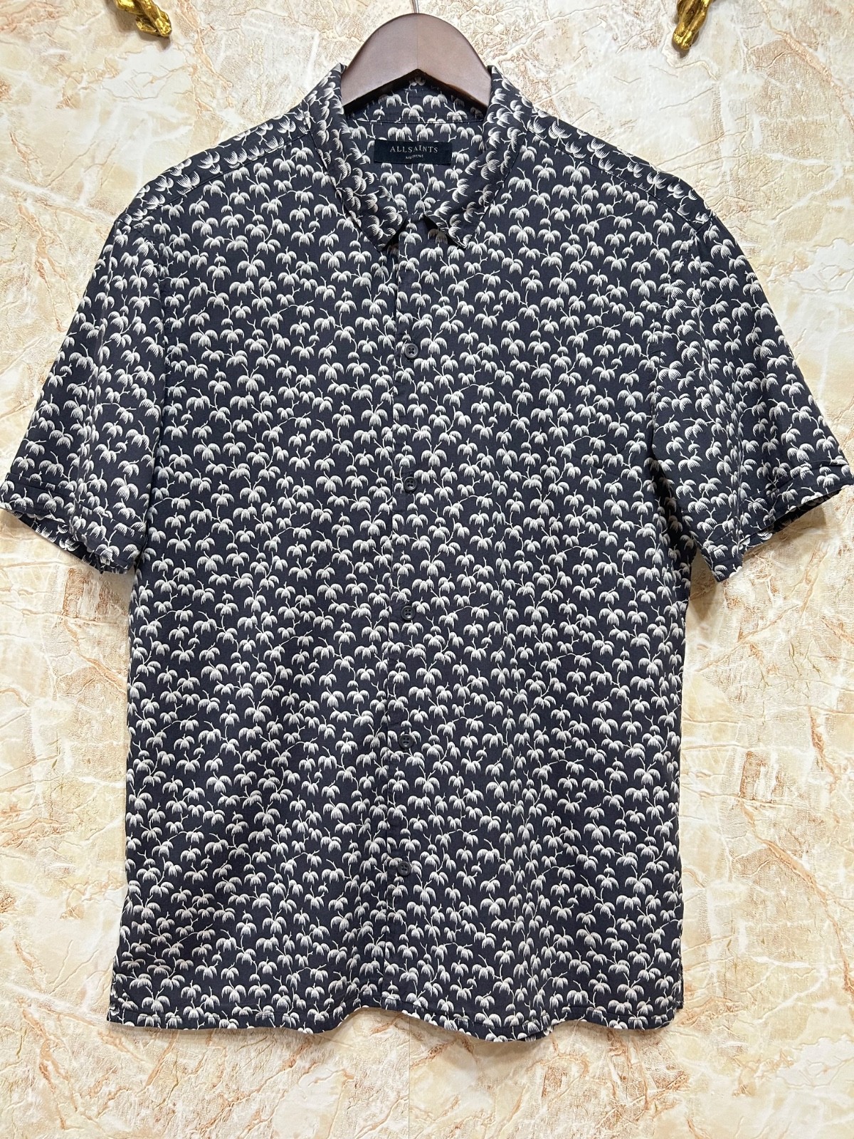 Allsaints Salix SS Shirt Cotton Viscose Floral Summer Size M