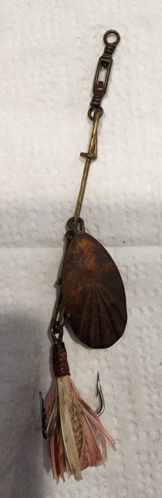 GM Skinner Clayton N.Y. Spinner Fishing Lure Fish hook Vintage US & Canada 1847 GM Skinner Clayton N.Y. Spinner Fishing Lure Fish hook Vintage US & Canada 1847