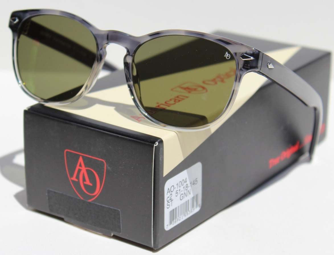 AMERICAN OPTICAL Soft Square AO-1004 Sunglasses Gray Fade/Green ST GNN NEW $260