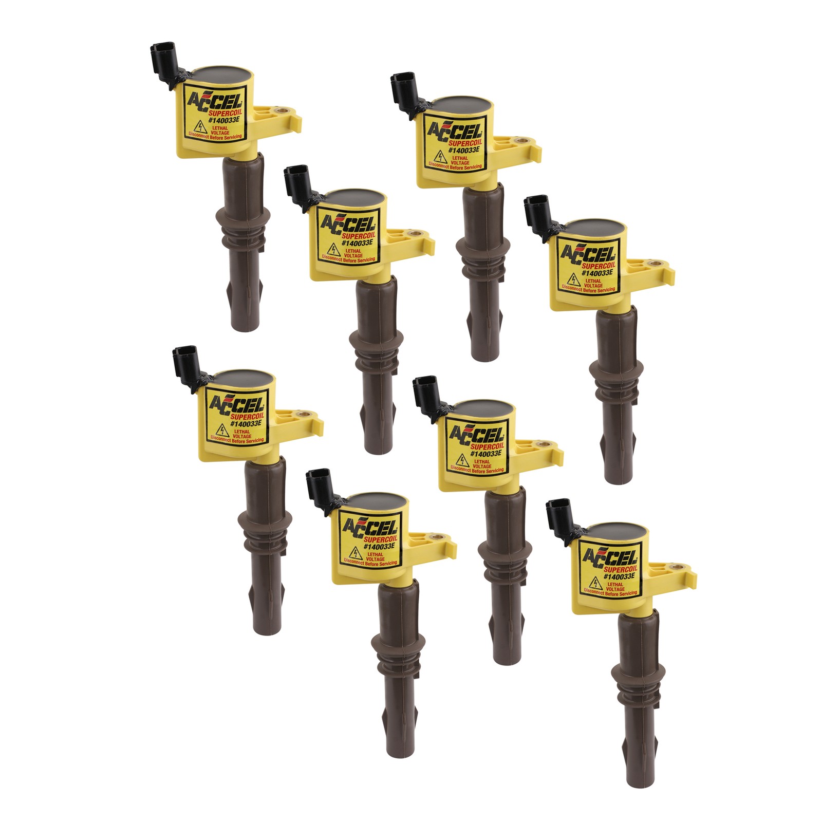 ACCEL 140033E-8 SuperCoil Ignition Coils - Yellow - 8-Pack ACCEL 140033E-8 SuperCoil Ignition Coils - Yellow - 8-Pack