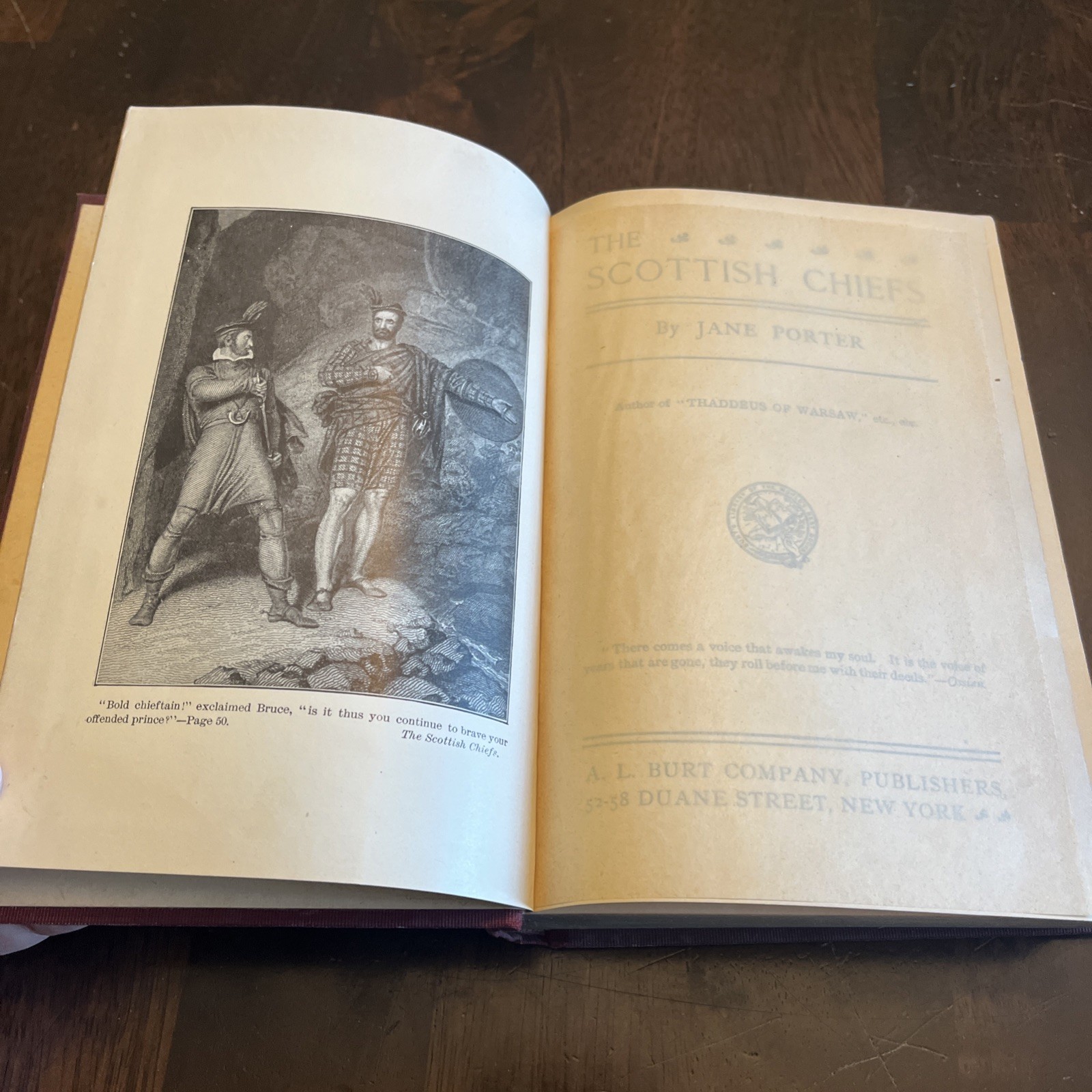 Antique The Scottish Chiefs By Jane Porter Scotland history William Wallace etc 