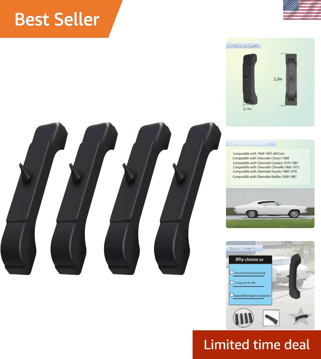 High-Quality Rubber Radiator Mounts Cushions for Classic GM Vehicles 1968-1981
