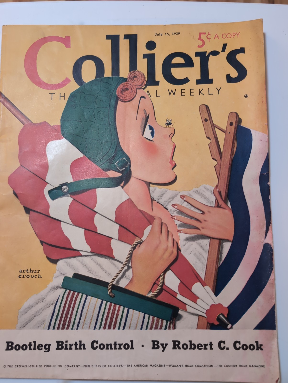 Colliers Magazine July 15 1939. World War II Cover. Good Condition. Lovely Ads.