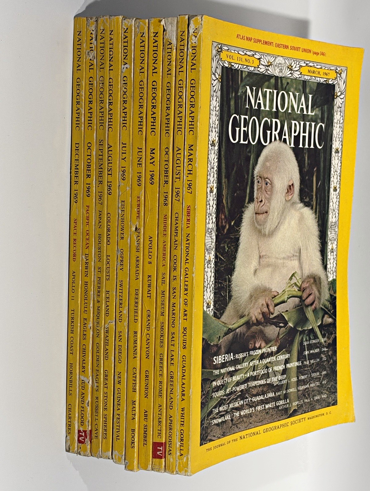 Vintage National Geographic Magazine Lot of 10 1967-1969 Apollo 11 Moon Landing Vintage National Geographic Magazine Lot of 10 1967-1969 Apollo 11 Moon Landing