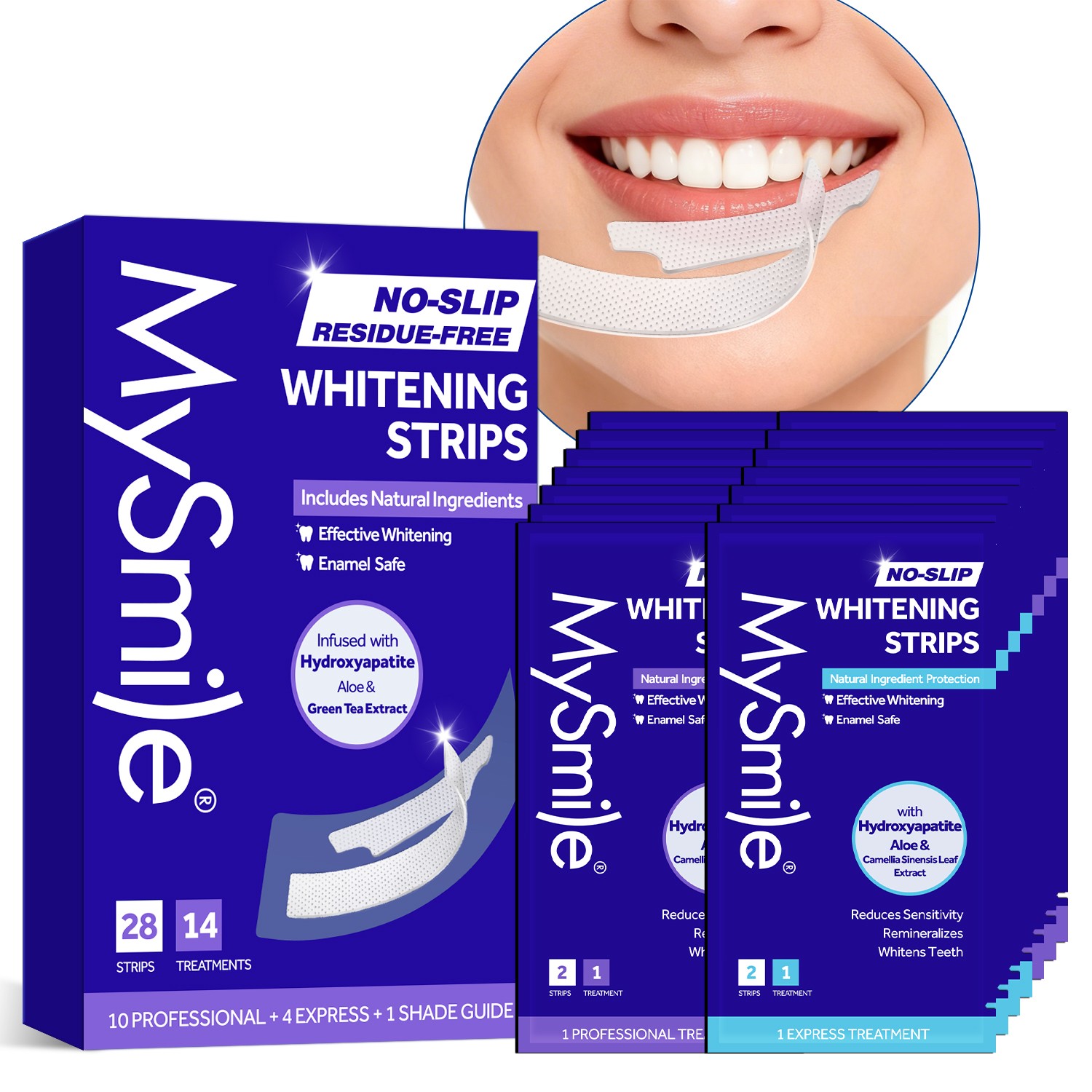 MySmile 28pcs nHA Teeth Whitening Strips Anti-Sensitivity White Strips