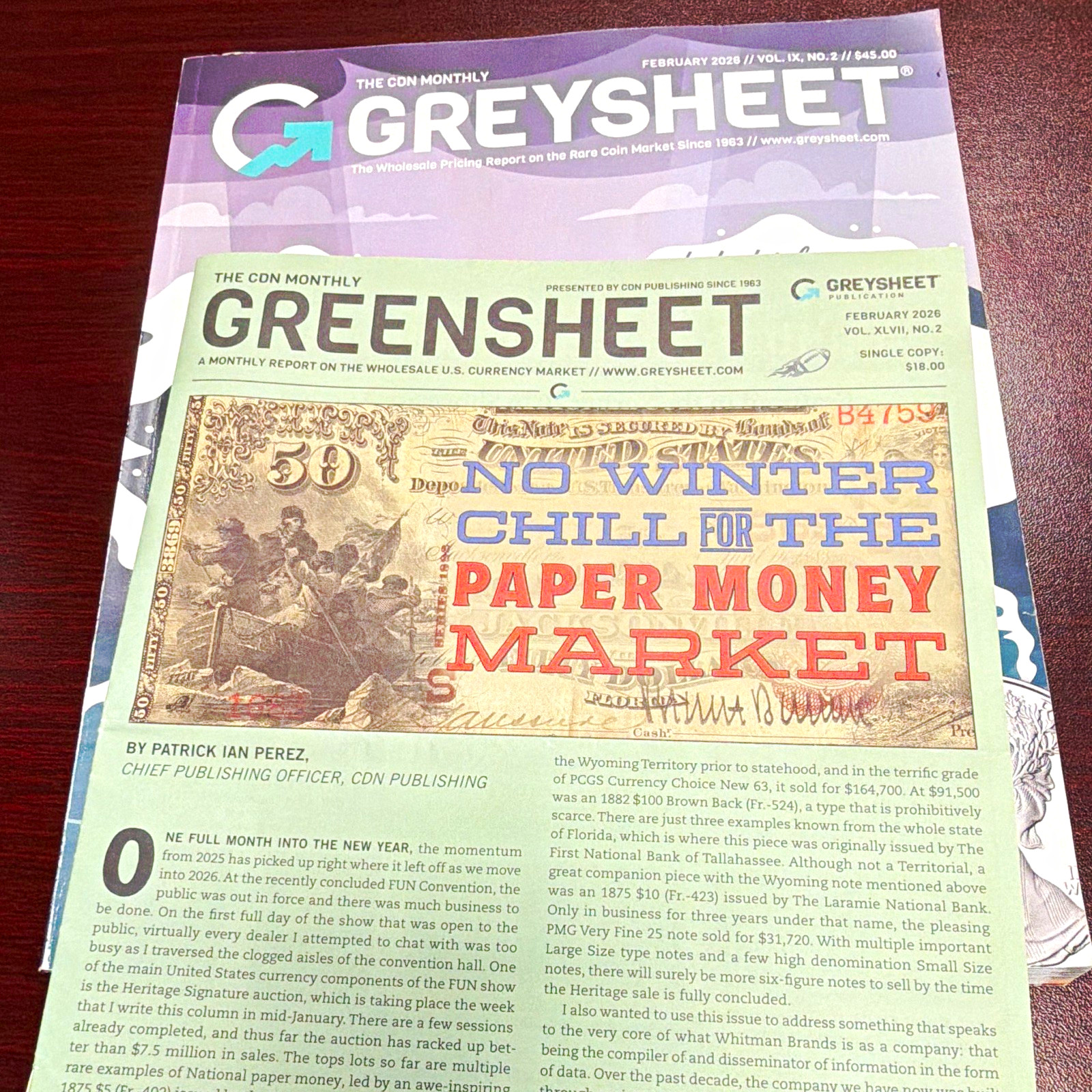 Greysheet Feb 2026 Vol IX No 2 Collector\'s Edition Coins/Currency ISSN 2572-1651 Greysheet Feb 2026 Vol IX No 2 Collector\'s Edition Coins/Currency ISSN 2572-1651