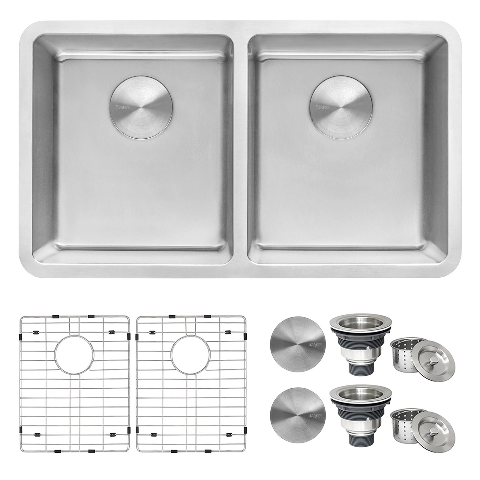 Ruvati 31-inch Undermount 50/50 Double Bowl Kitchen Sink- RVM5099 (138714)