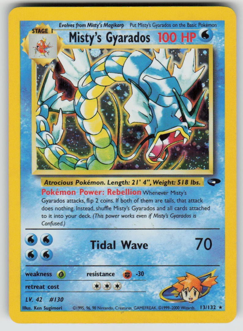 Misty's Gyarados Unlimited Holo 13/132 Rare Gym Challenge Pokemon NM Misty's Gyarados Unlimited Holo 13/132 Rare Gym Challenge Pokemon NM