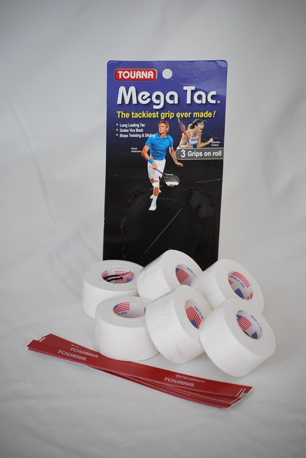 Tourna Mega Tac Overgrips 18 grips White TENNIS - NEW factory irregular