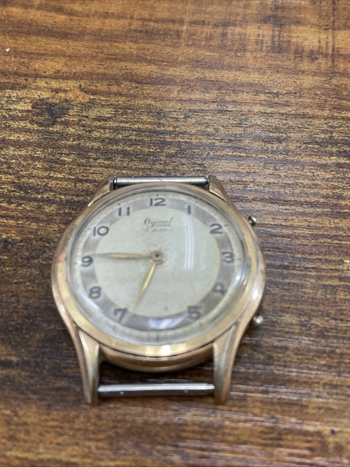 VINTAGE  Rare Ogival  15 Jewels watch hand wind  Gold plated For Parts
