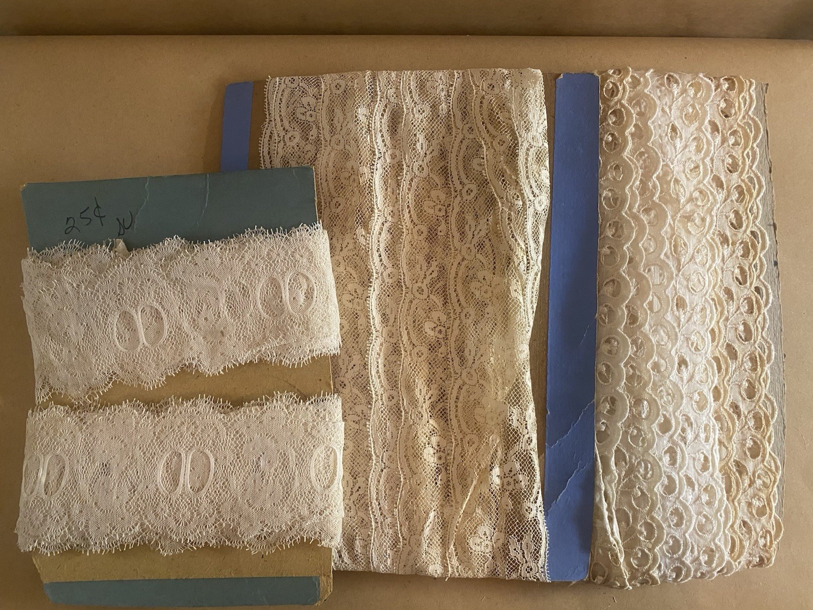 22.5 Yds Antique Lace Trim Lot David Peister NY Original Store Card Rare