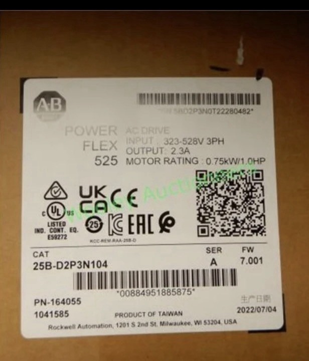 Allen-Bradley 25B-D2P3N104 PowerFlex 525 AC Drive 1 HP 480V New Sealed Fast Ship Allen-Bradley 25B-D2P3N104 PowerFlex 525 AC Drive 1 HP 480V New Sealed Fast Ship