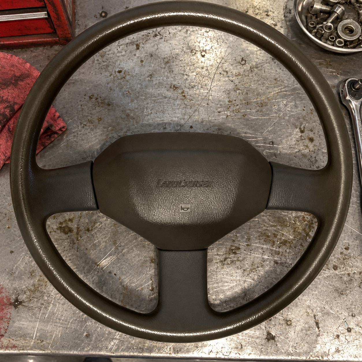 Toyota Land Cruiser Prado 78 OEM Genuine 3 Spoke Steering Wheel JDM Used