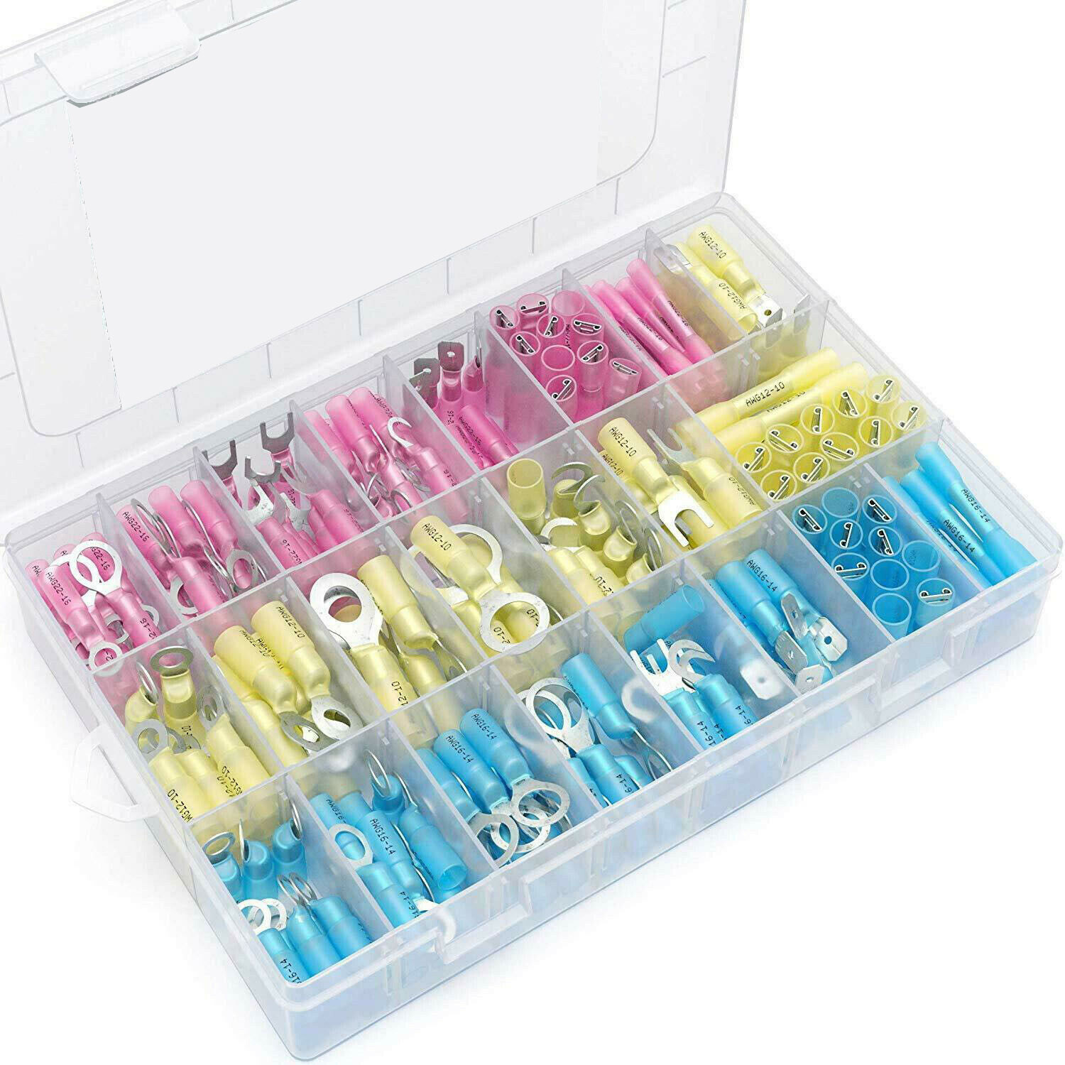 270pcs Electrical Butt Splice Heat Shrink Wire Connectors Spade Crimp Terminals