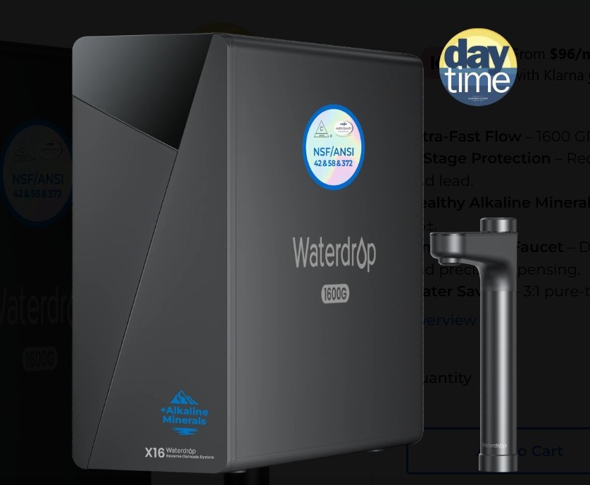 Waterdrop X Series Undersink Reverse Osmosis System, X16