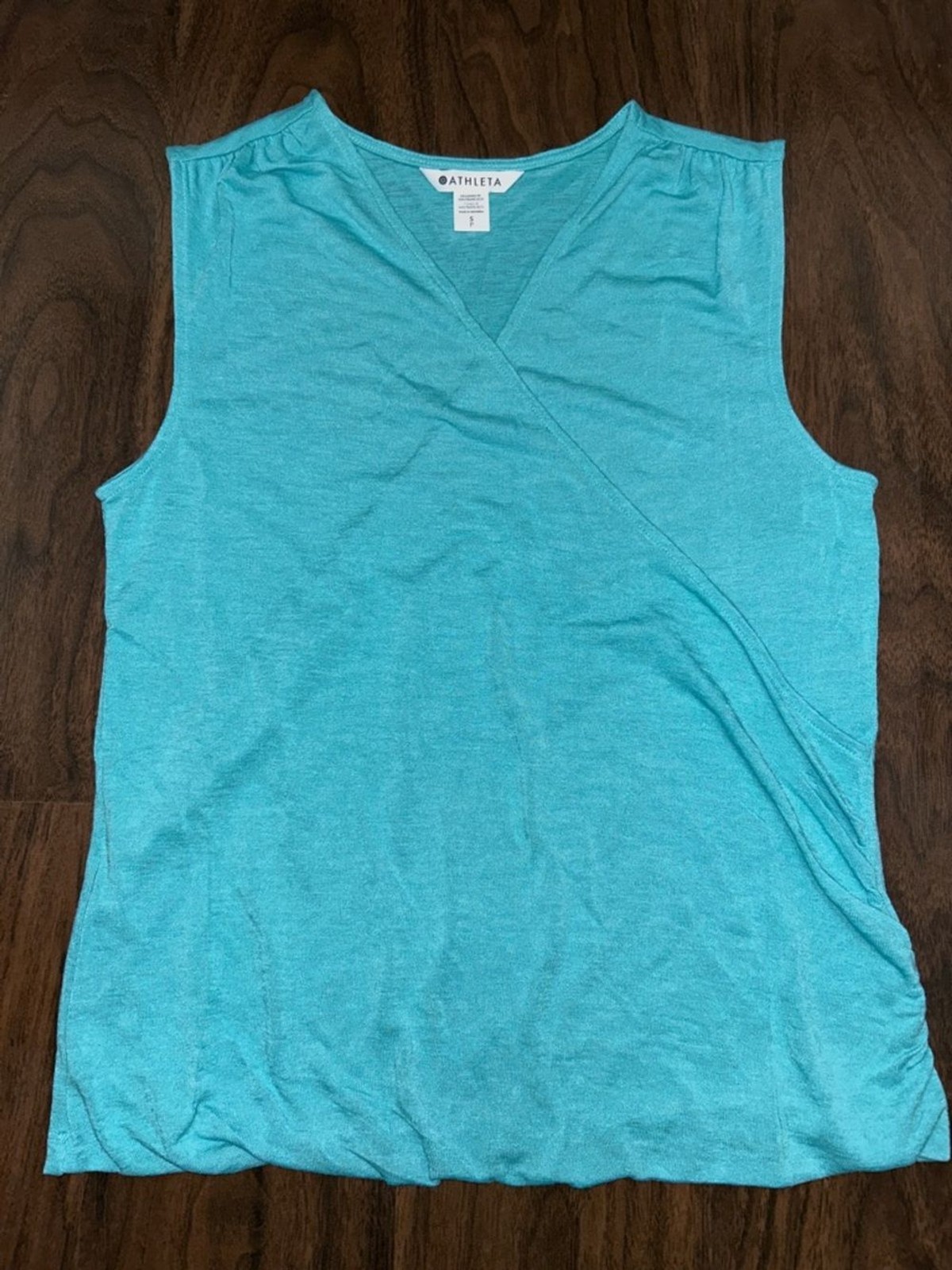 Athleta Breezy Wrap-Front Sleeveless Tank in Aqua Athleta Breezy Wrap-Front Sleeveless Tank in Aqua
