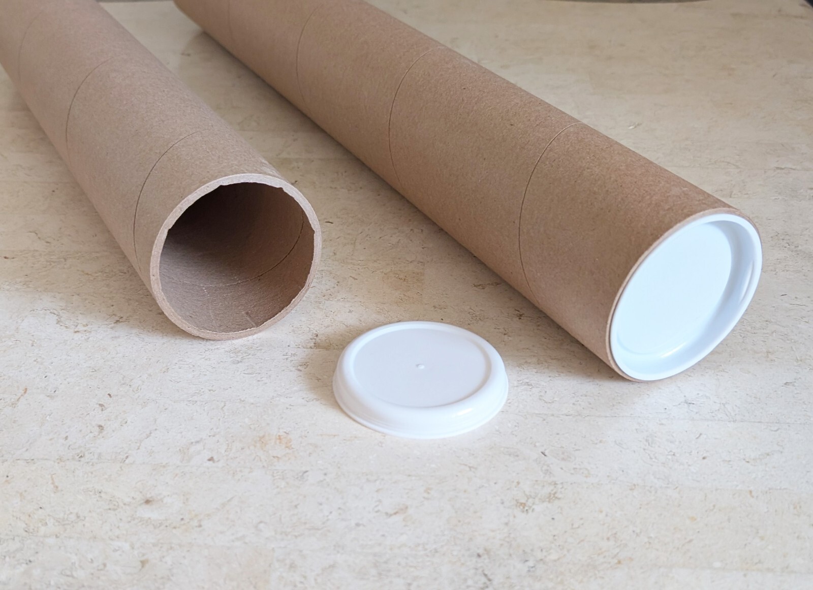 Four (4) Heavy Duty Premium Kraft Mailing Tubes-End Caps -3