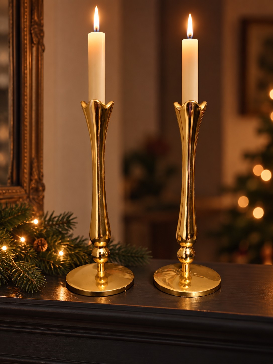 Vintage 70s Brass Candlesticks