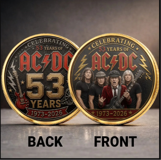 AC/DC 53 Years Anniversary Commemorative Coin AC/DC 53 Years Anniversary Commemorative Coin