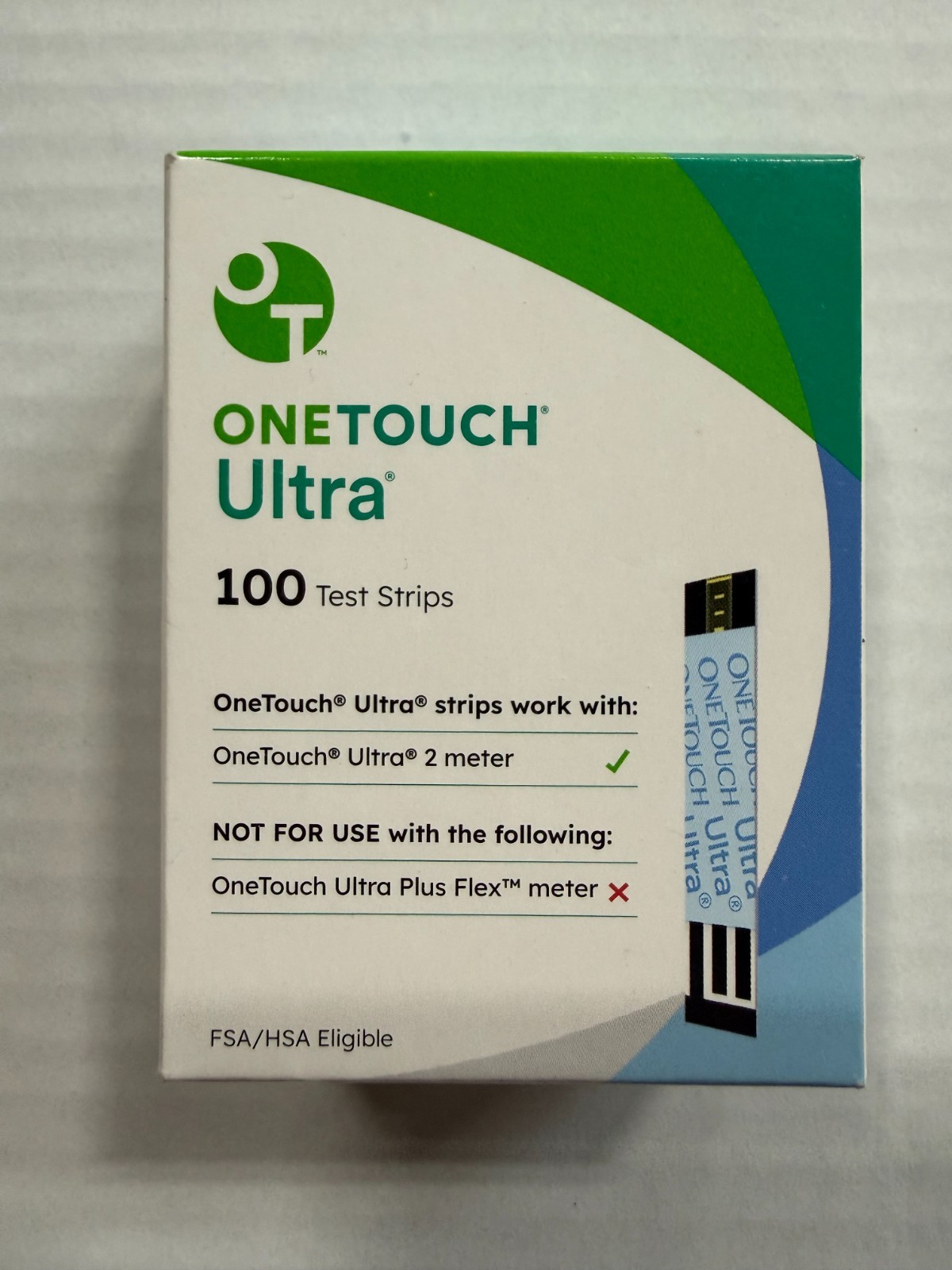 One Touch Ultra Blood Glucose Test Strips 100 Count, New. Expiration 10/2026+