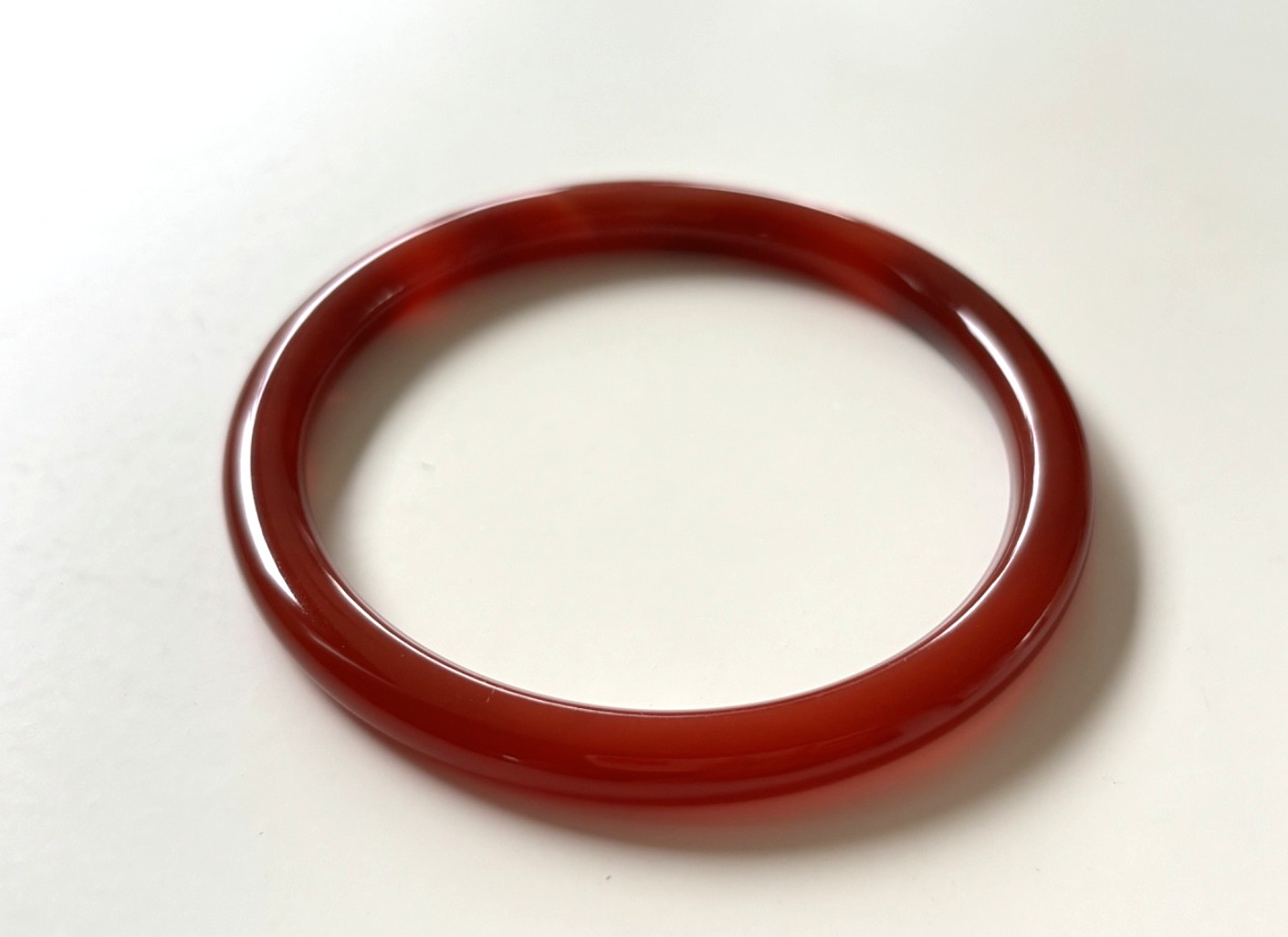 56mm Natural Carnelian Cherry Red Lace Agate Bangle Bracelet Banded Gemstone