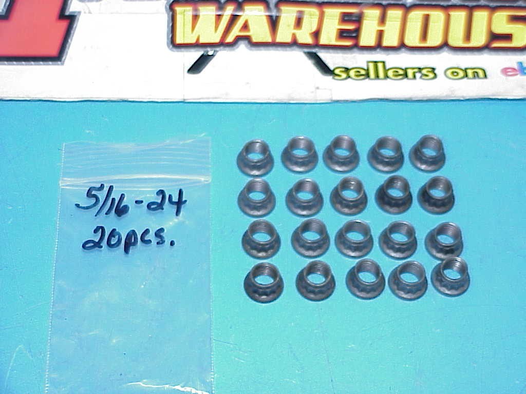 20 New Steel 12 Point Nuts 5/16-24 Self Locking Military Fasteners NAS1804-5