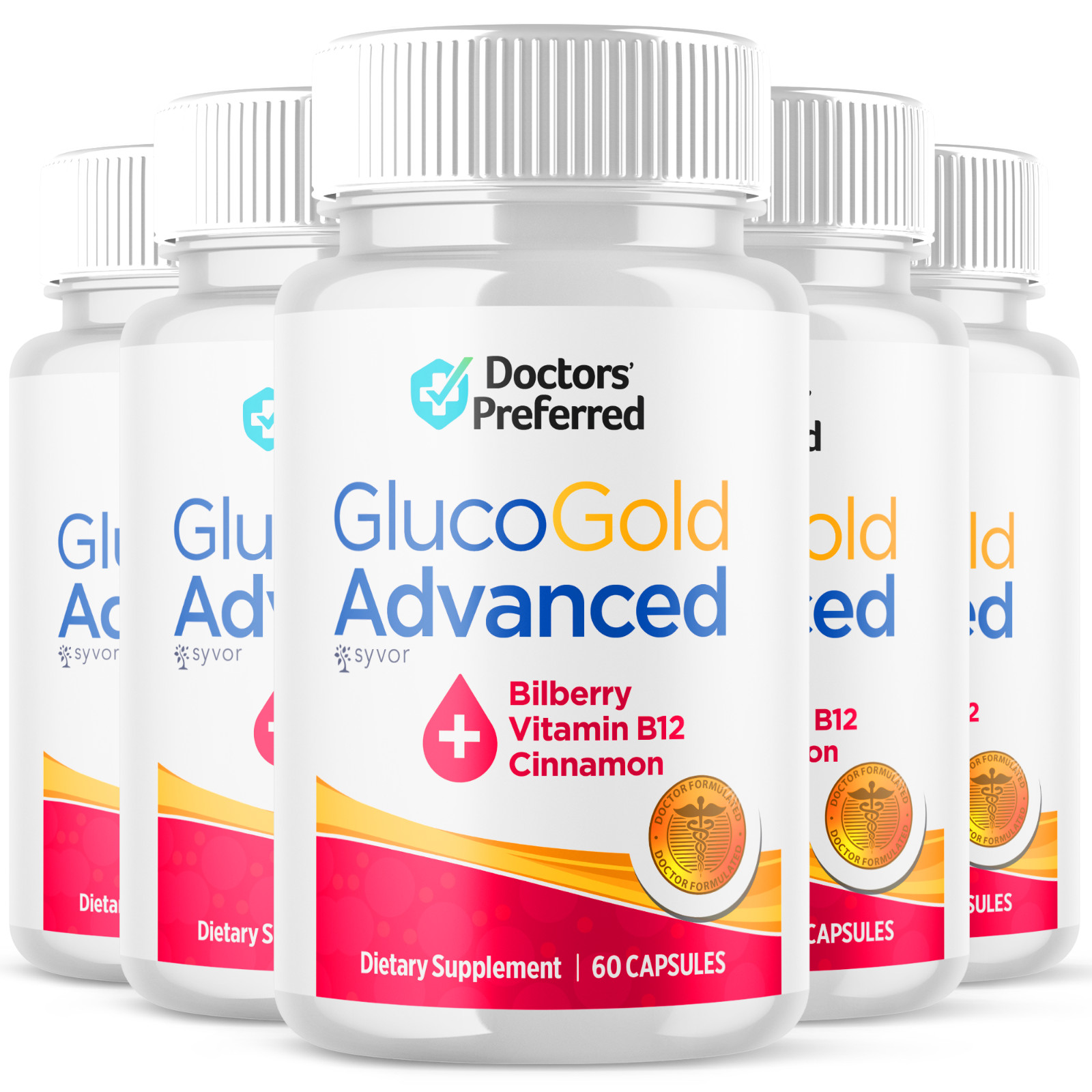 (5 Pack) Gluco Gold Blood Balance Advanced Support Glycogen Supplement 300 Caps (5 Pack) Gluco Gold Blood Balance Advanced Support Glycogen Supplement 300 Caps
