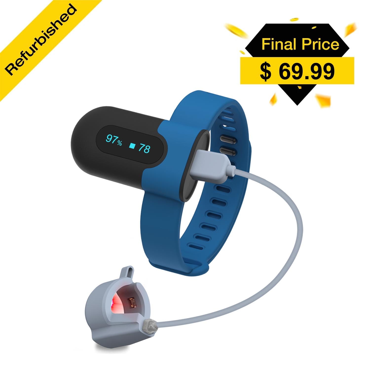 Manufacturer Refurbished OxyU Wrist Pulse Oximeter+Ring Sensor 16h Battery Life Manufacturer Refurbished OxyU Wrist Pulse Oximeter+Ring Sensor 16h Battery Life
