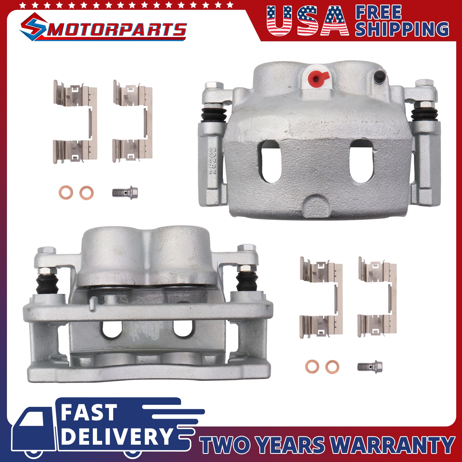 Set(2) Front Brake Calipers for Chevy Silverado 1500 08-2018 GMC Sierra Yukon Set(2) Front Brake Calipers for Chevy Silverado 1500 08-2018 GMC Sierra Yukon